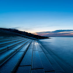 Scenic view of sea against sky at sunset