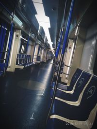 View of train in subway station