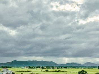 Scenic view of field against sky