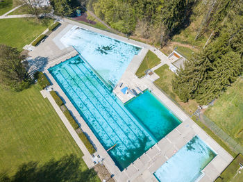 High angle view of swimming pool