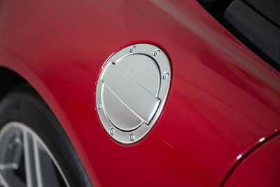 Close-up of red vintage car