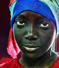 Close-up portrait of young woman