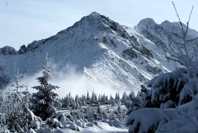 Scenic view of snowcapped mountains
