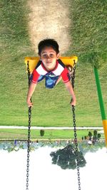 Portrait of girl playing in playground