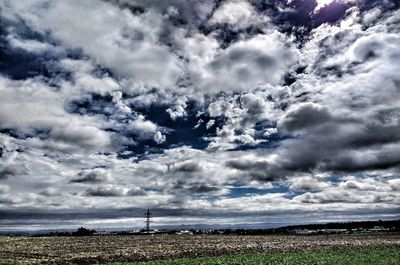 Scenic view of clouds over land