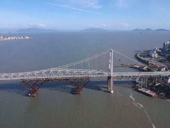 Suspension bridge over sea