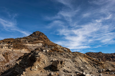 Himalayan breathtaking landscape with bright blue sky