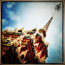 Low angle view of traditional building against sky