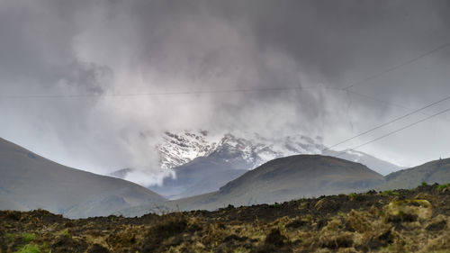 Scenic view of mountains against sky