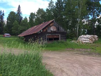 Old house on field