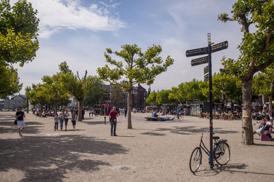 People on street in city