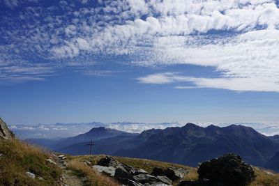 Scenic view of mountains against sky