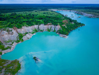 High angle view of swimming pool