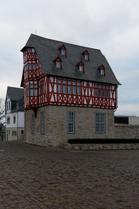 Exterior of old building against sky