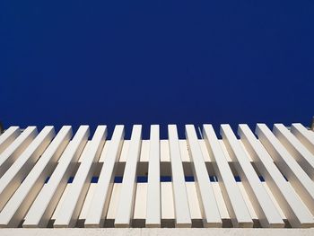 Low angle view of blue sky on sunny day