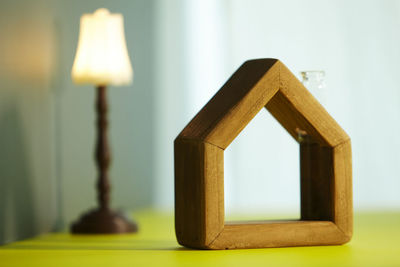 Decoration model house with small toy stand lamp
