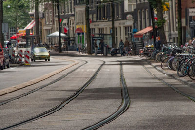 Cars parked on road