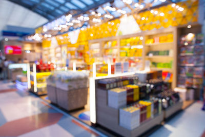 View of market stall in store