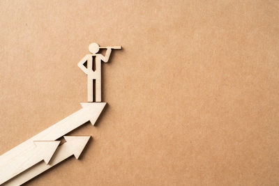 Directly above shot of paper board against white background