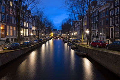 City scenic from amsterdam at the keizersgracht in the netherlands by night