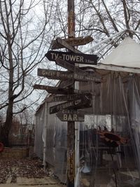 Information sign on tree trunk