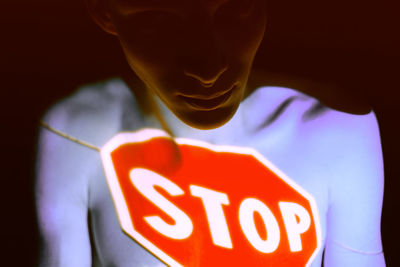 Close-up of text on black background
