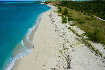 High angle view of beach