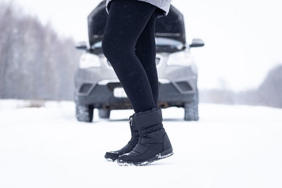 Low section of person in snow