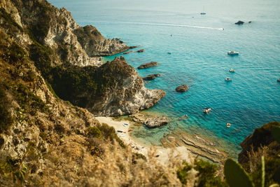 High angle view of beach