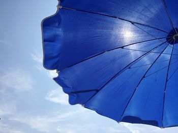 Low angle view of building against blue sky