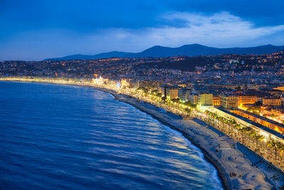 Picturesque view of nice, france in the evening