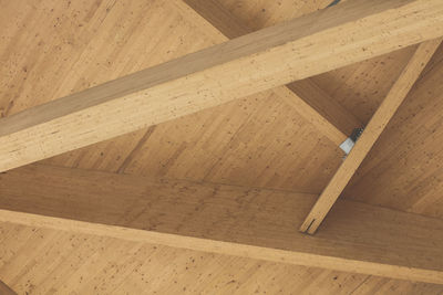 Low angle view of roof beam