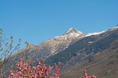 Scenic view of mountains against clear sky