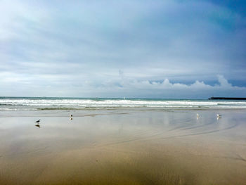 Scenic view of beach against sky