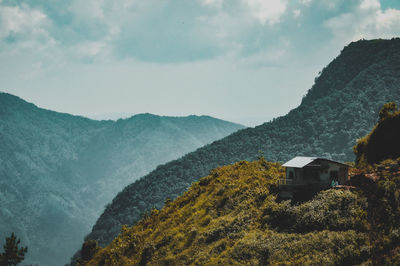 Scenic view of mountains against sky