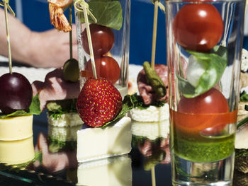 Various canapes and snacks served on platter