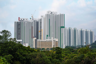 Skyscrapers against sky in city