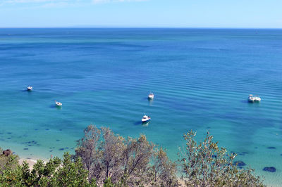 High angle view of sea against sky