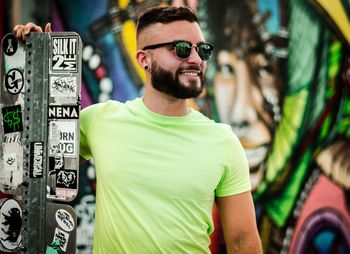 Portrait of young man wearing sunglasses