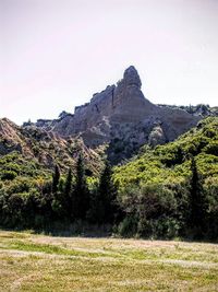 Scenic view of landscape against clear sky