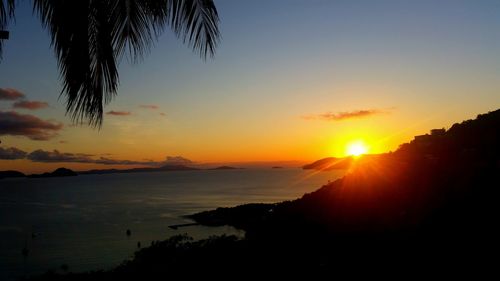 Scenic view of sea during sunset