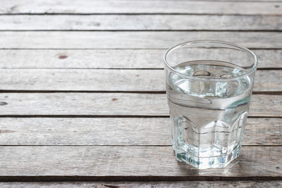 Close-up of water in glass on table