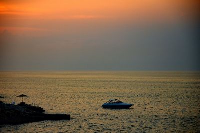 Scenic view of sea at sunset