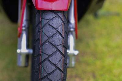 Close-up of bicycle wheel