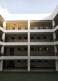 Low angle view of building against sky in city