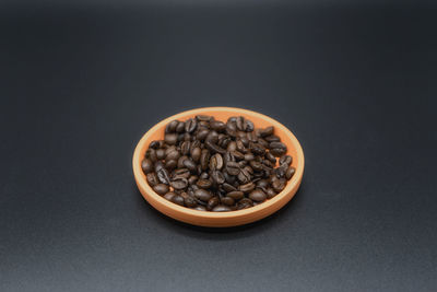 High angle view of spices in bowl on table