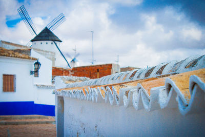 View of built structure against blue sky