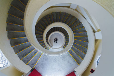 Low angle view of spiral staircase