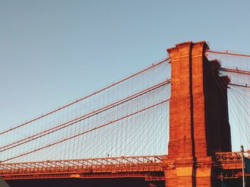 Low angle view of suspension bridge