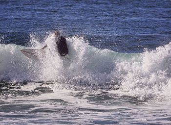 Waves splashing in sea